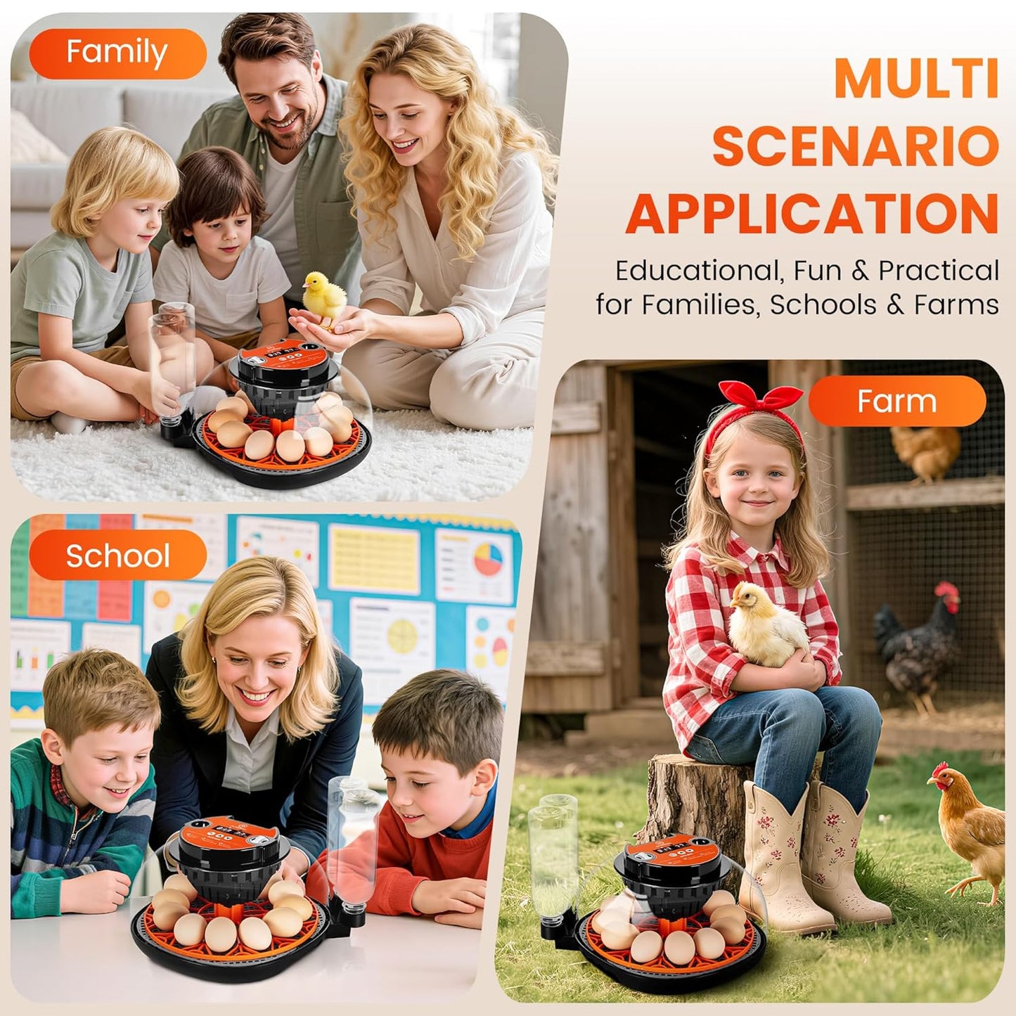 CARLA HOME 12 Egg Incubator with Automatic Turning & LED Display