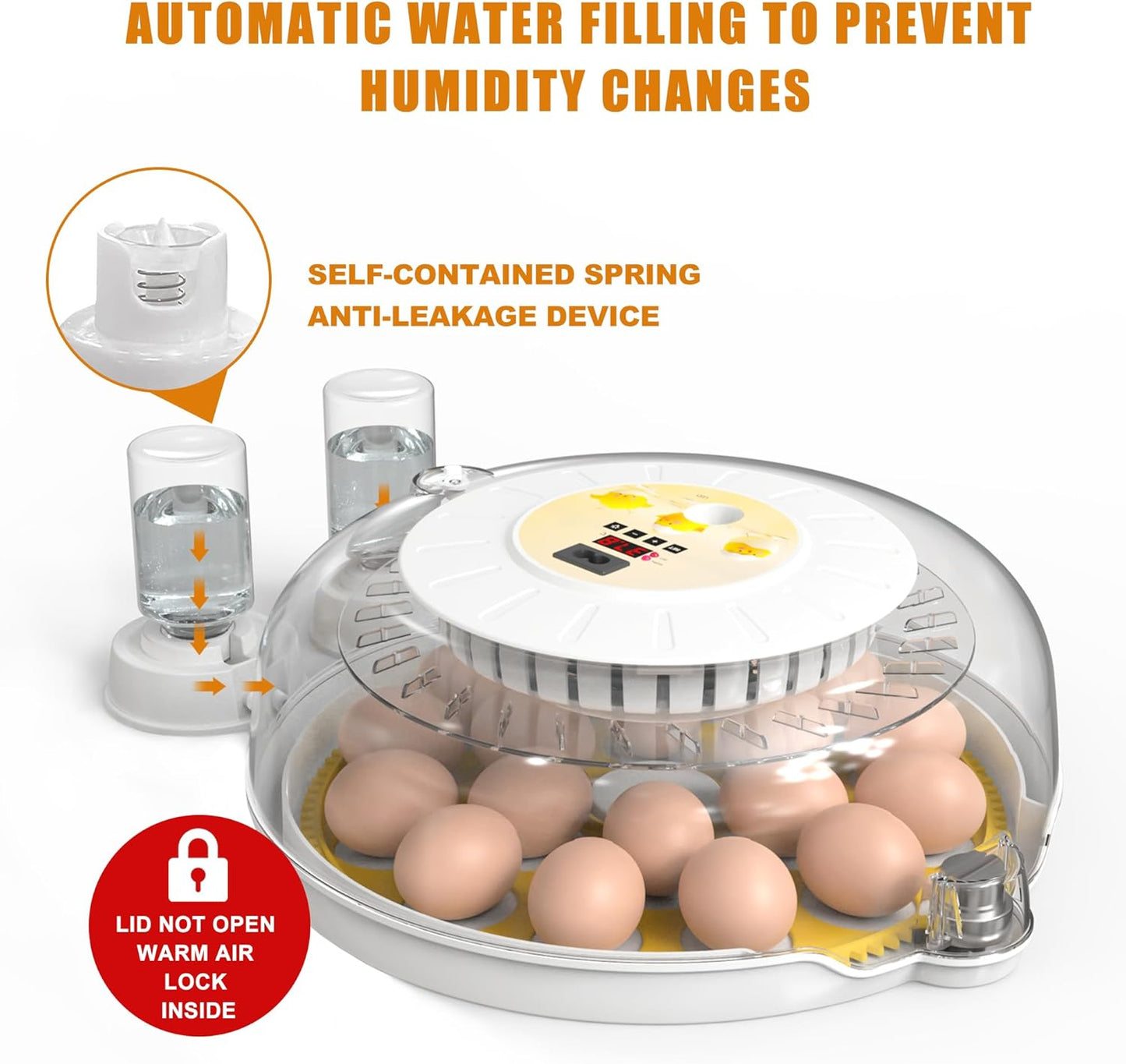 CARLA HOME 18 Egg Incubator with Automatic Turning & LED Display