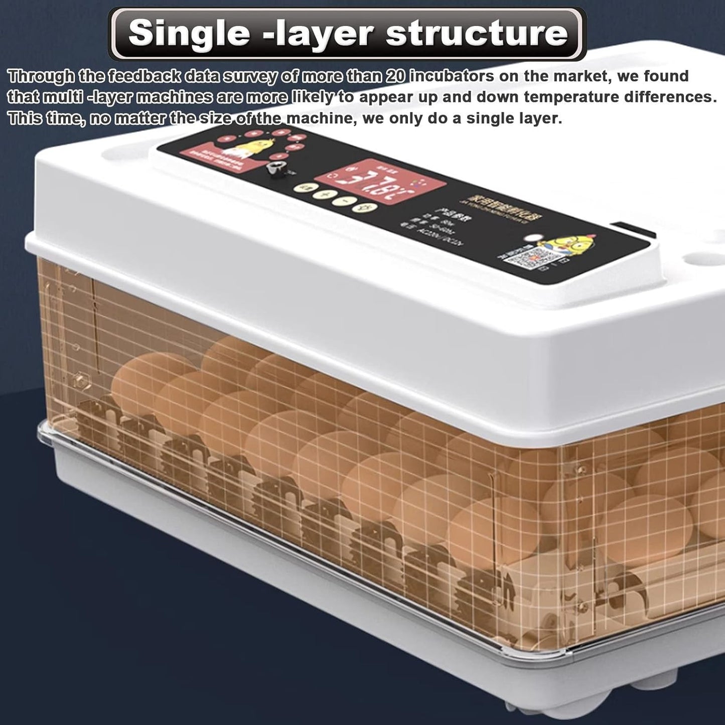CARLA HOME 70 Egg Incubator with Automatic Turning & LED Display