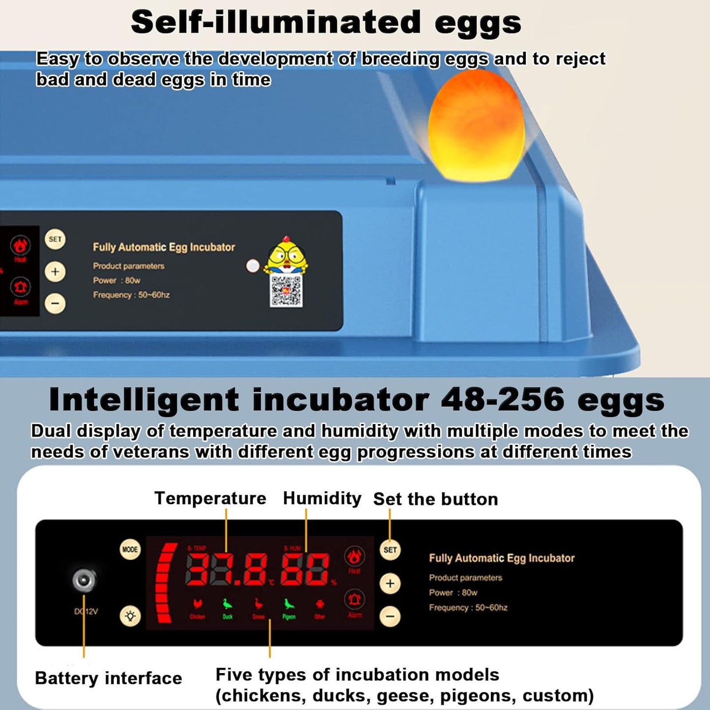 CARLA HOME 128 Egg Incubator with Automatic Turning & LED Display