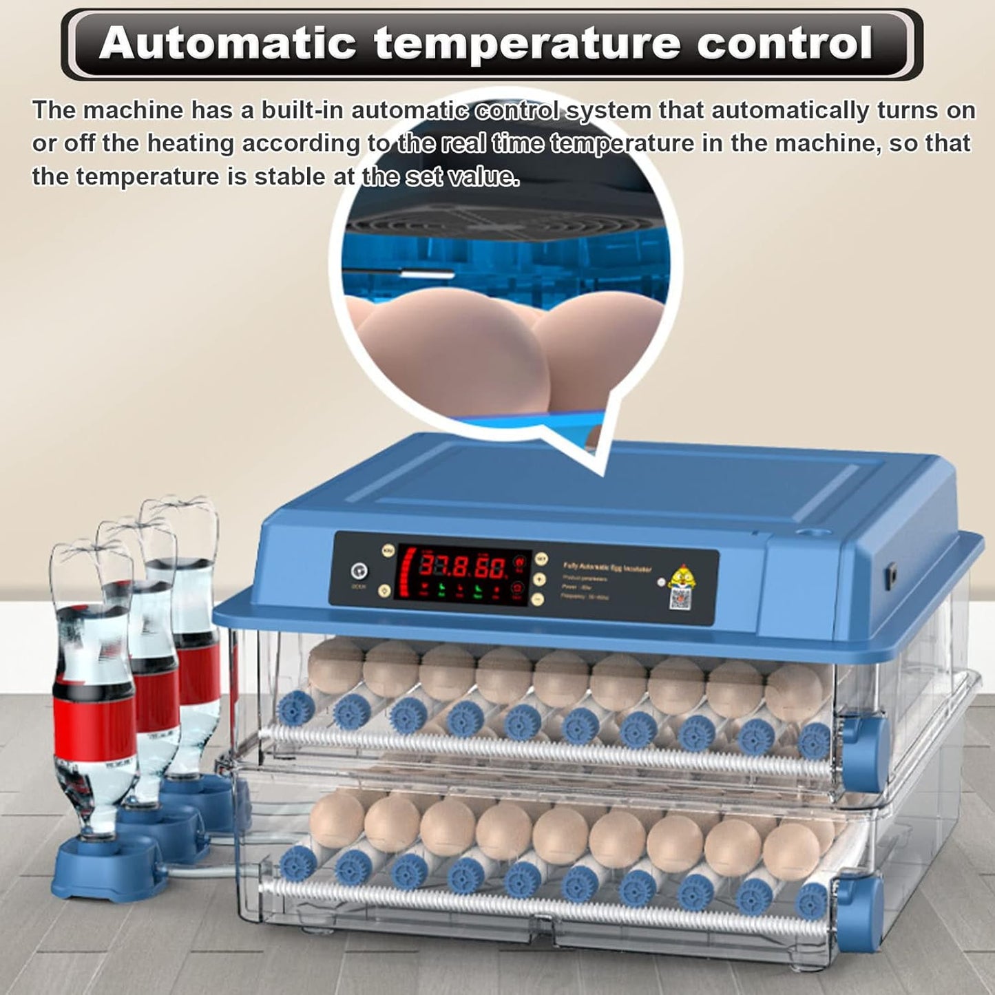 CARLA HOME 128 Egg Incubator with Automatic Turning & LED Display