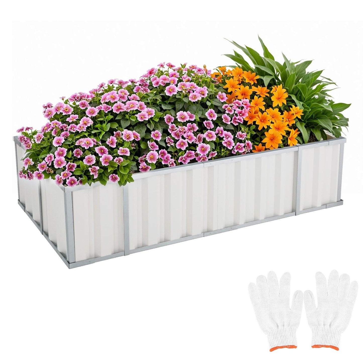 Galvanised Steel Raised Garden Rectangle Bed - No-Screw Oval