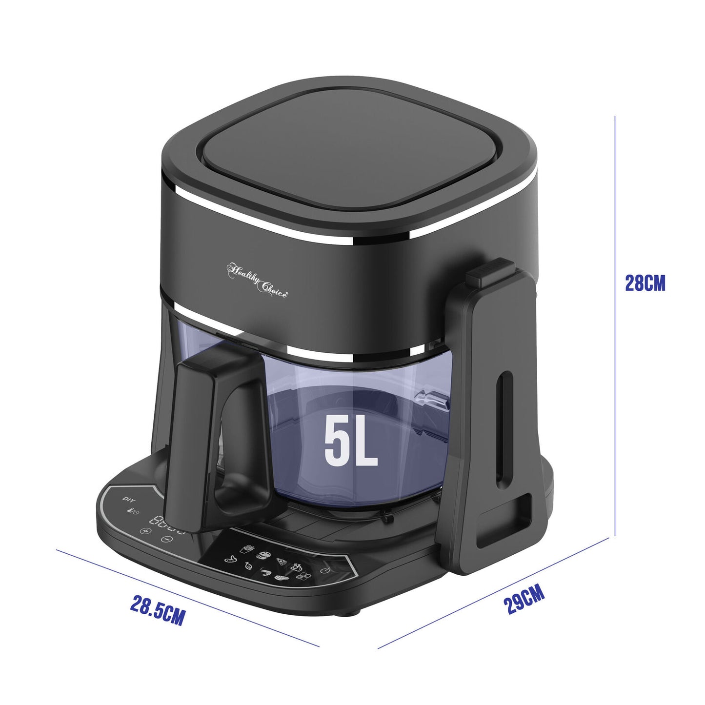 5L 2in1 Air Fryer and Grill, 1400W, Digital Touch Control