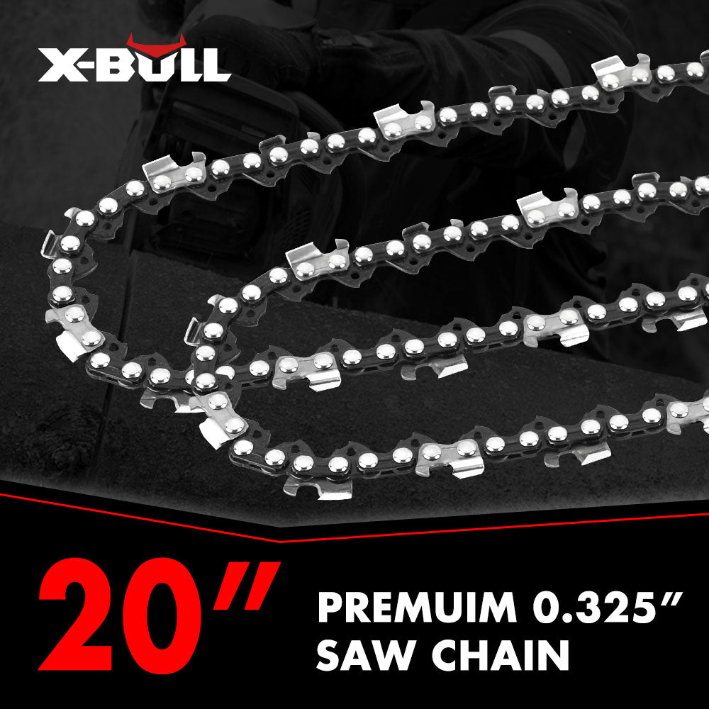 X-BULL 20'' Chainsaw Bar and Chain 0 .325 Pitch Gauge 76 Link Uni
