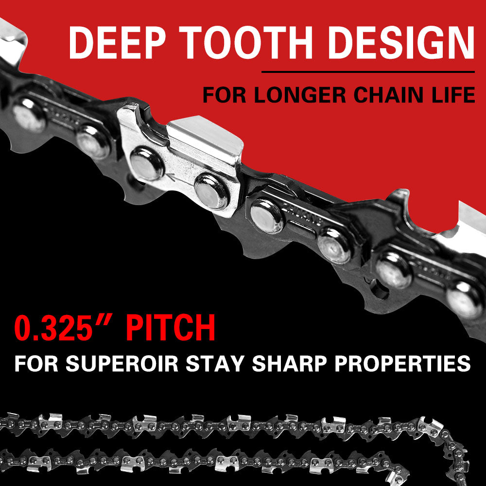 X-BULL 20'' Chainsaw Bar and Chain 0 .325 Pitch Gauge 76 Link Uni