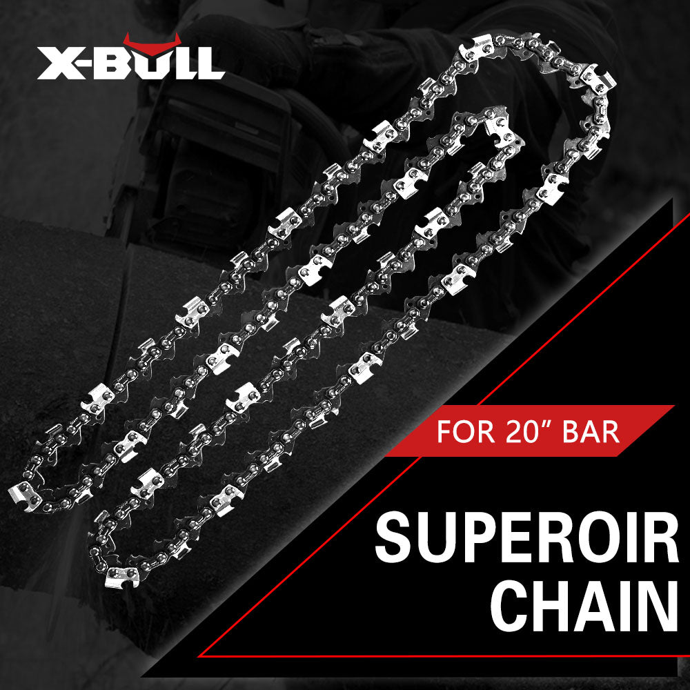 X-BULL 20'' Chainsaw Bar and Chain 0 .325 Pitch Gauge 76 Link Uni