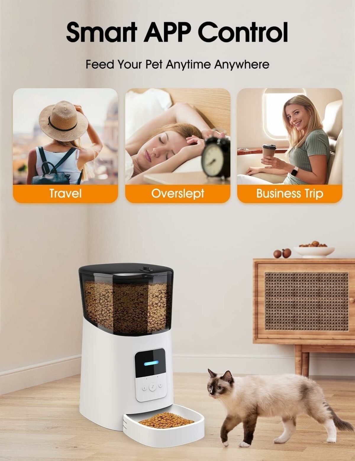 FLOOFI WiFi 6L Automatic Pet Feeder (White)