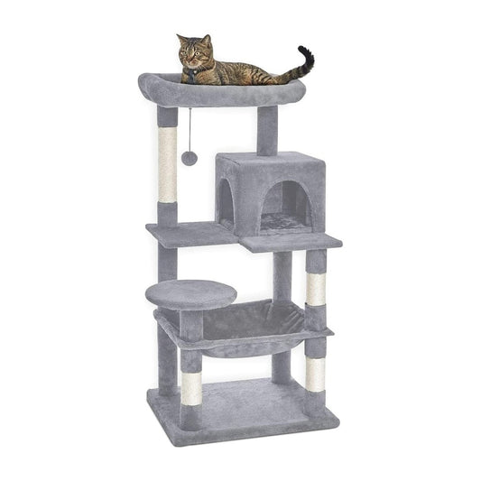 Floofi 118cm Plush Cat Condo Cat Tree Light Grey