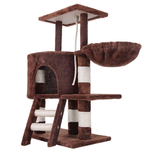 Floofi 104cm Plush Cat Condo Cat Tree Brown