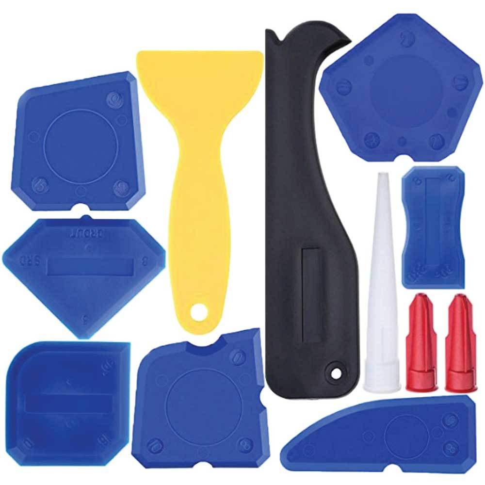 12 Piece Plastic Sealant Scraper Tools Finishing Grout Silicone