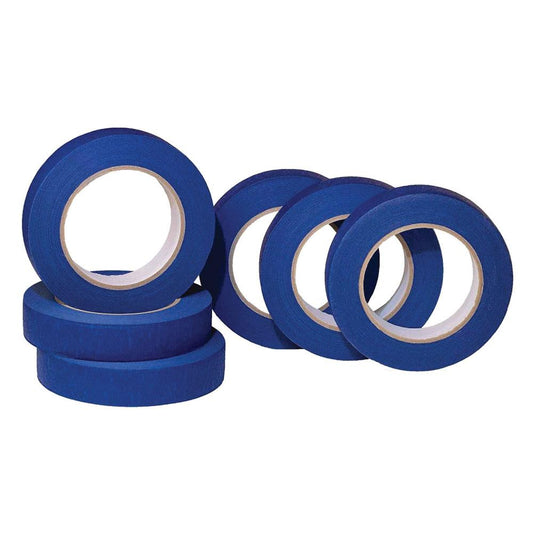 6x Blue Masking Tape 24mmx50m UV Resistant Painters