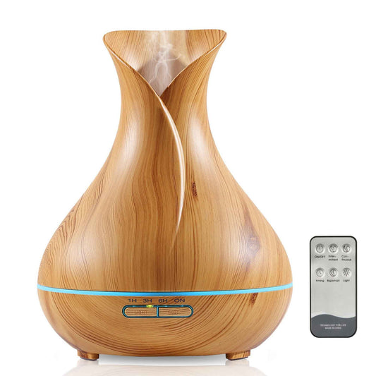 Essential Oil Aroma Diffuser Tulip Light Wood Colour Ultrasonic Mist Humidifier