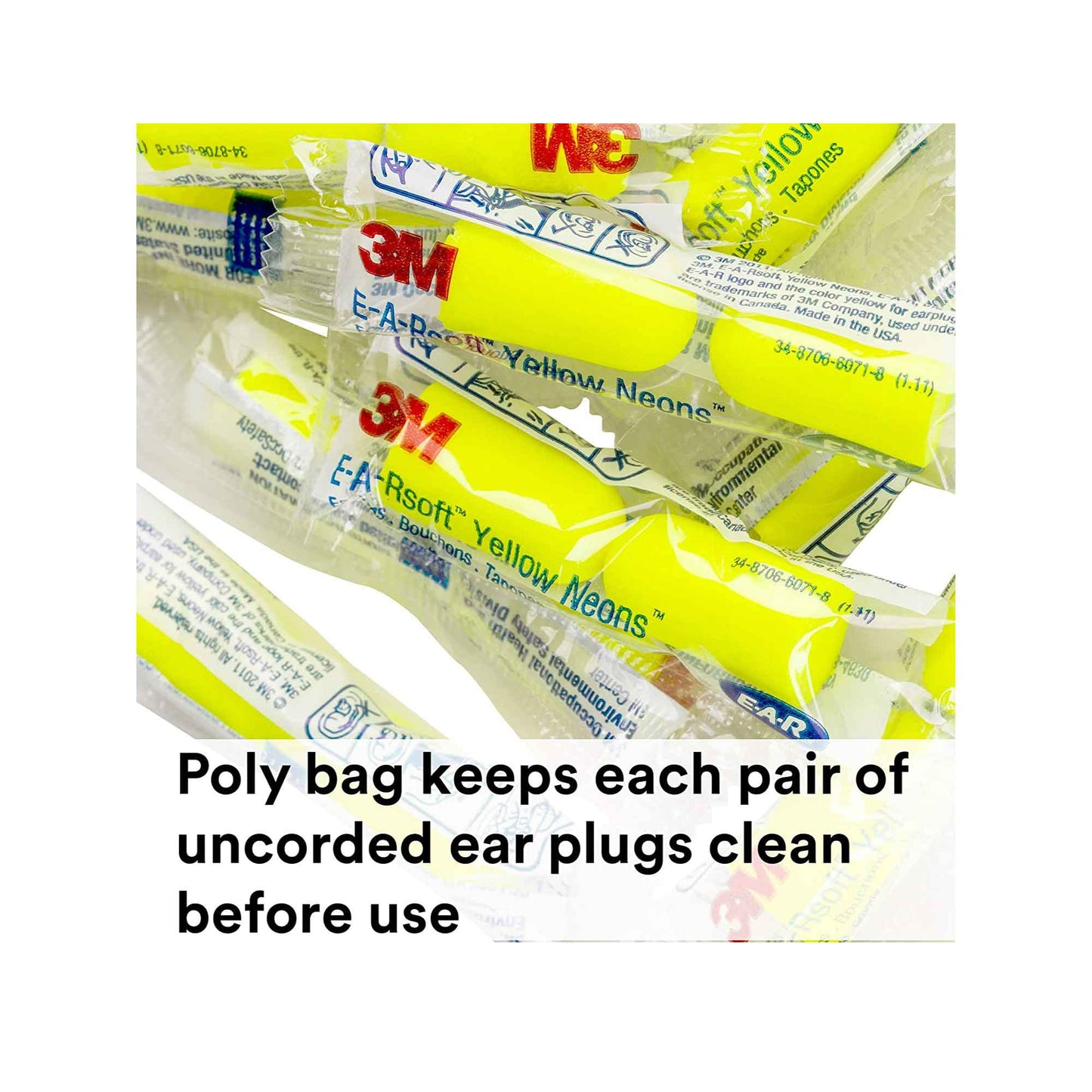 200 Pairs 3M Foam Safety Neon Earplugs Workplace Noise Reduction