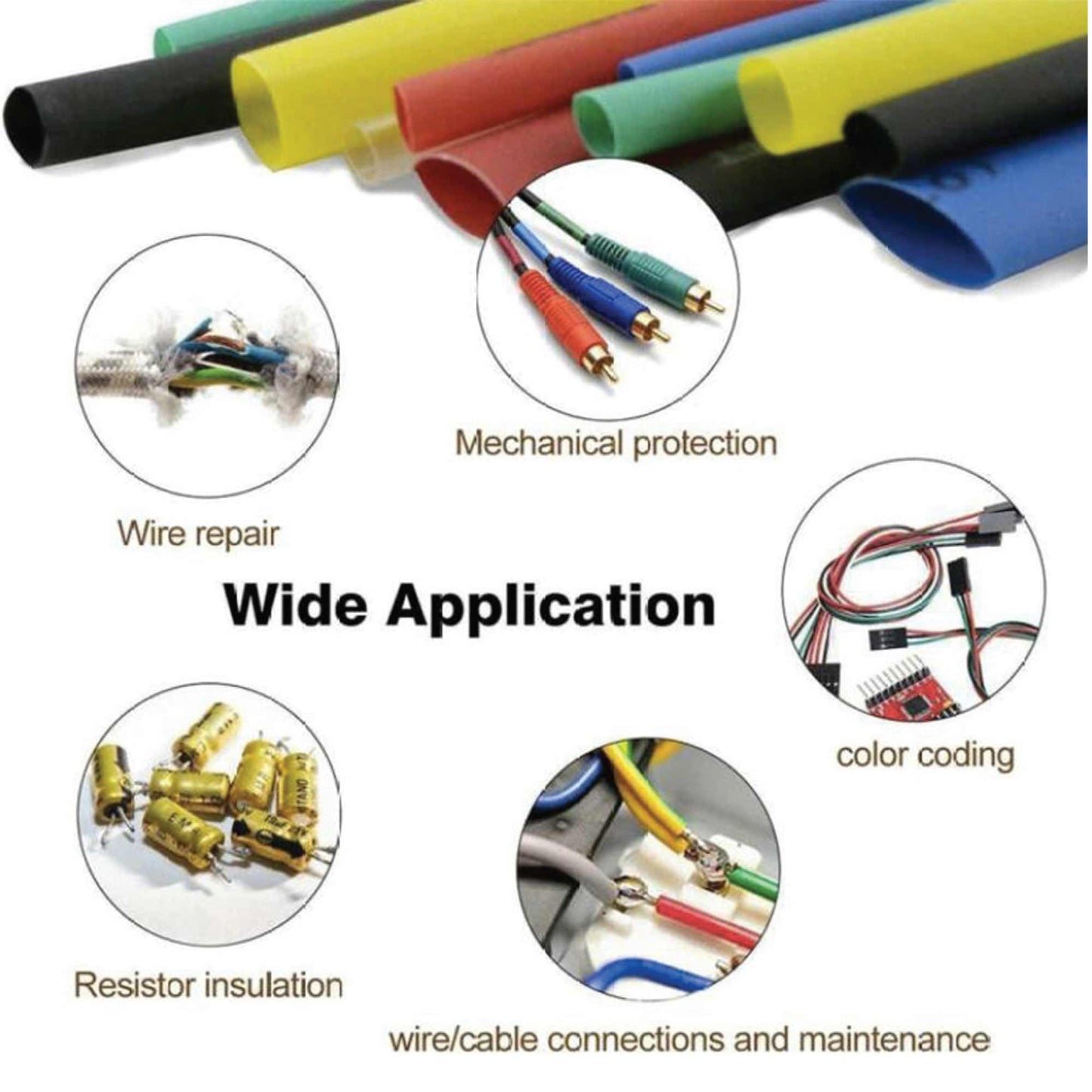 530 Pcs Heating Shrink Sleeve Set Heat Shrinkable Insulation