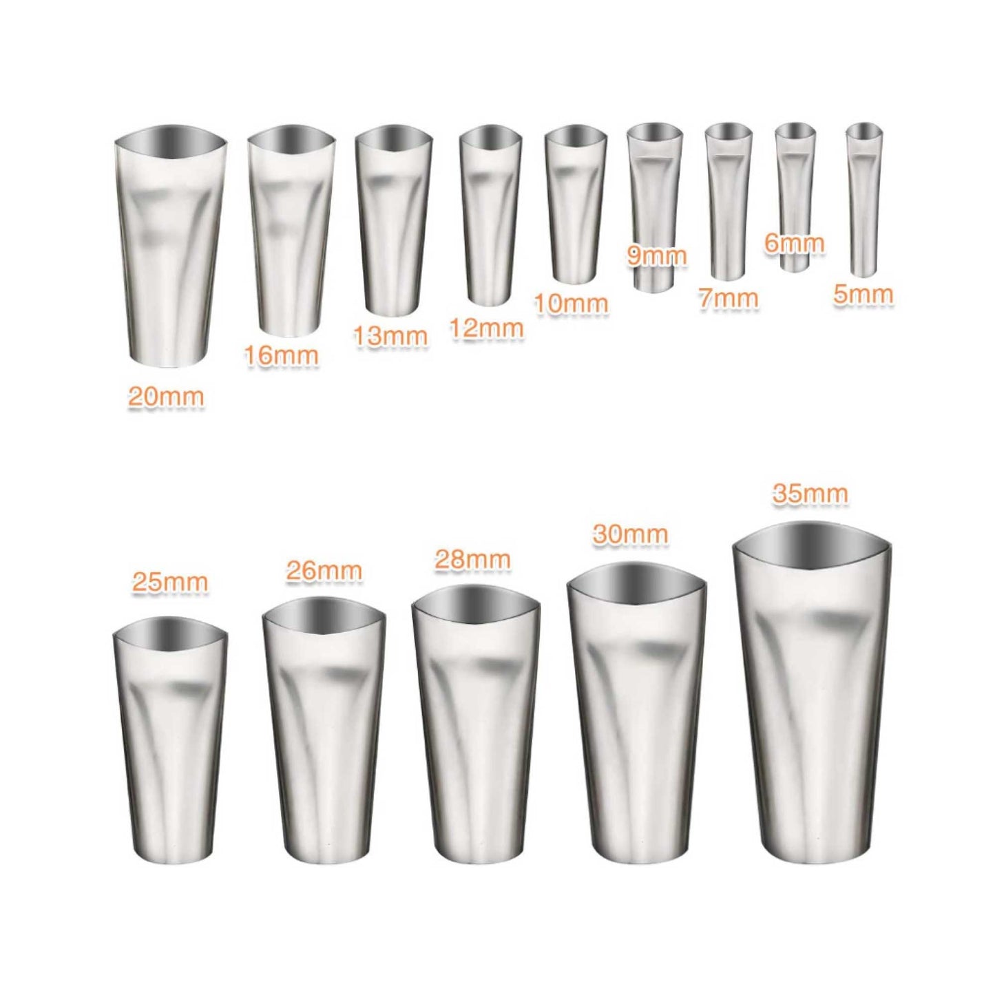 14pc Stainless Steel Caulking Nozzles - Sealant Applicator Accessory