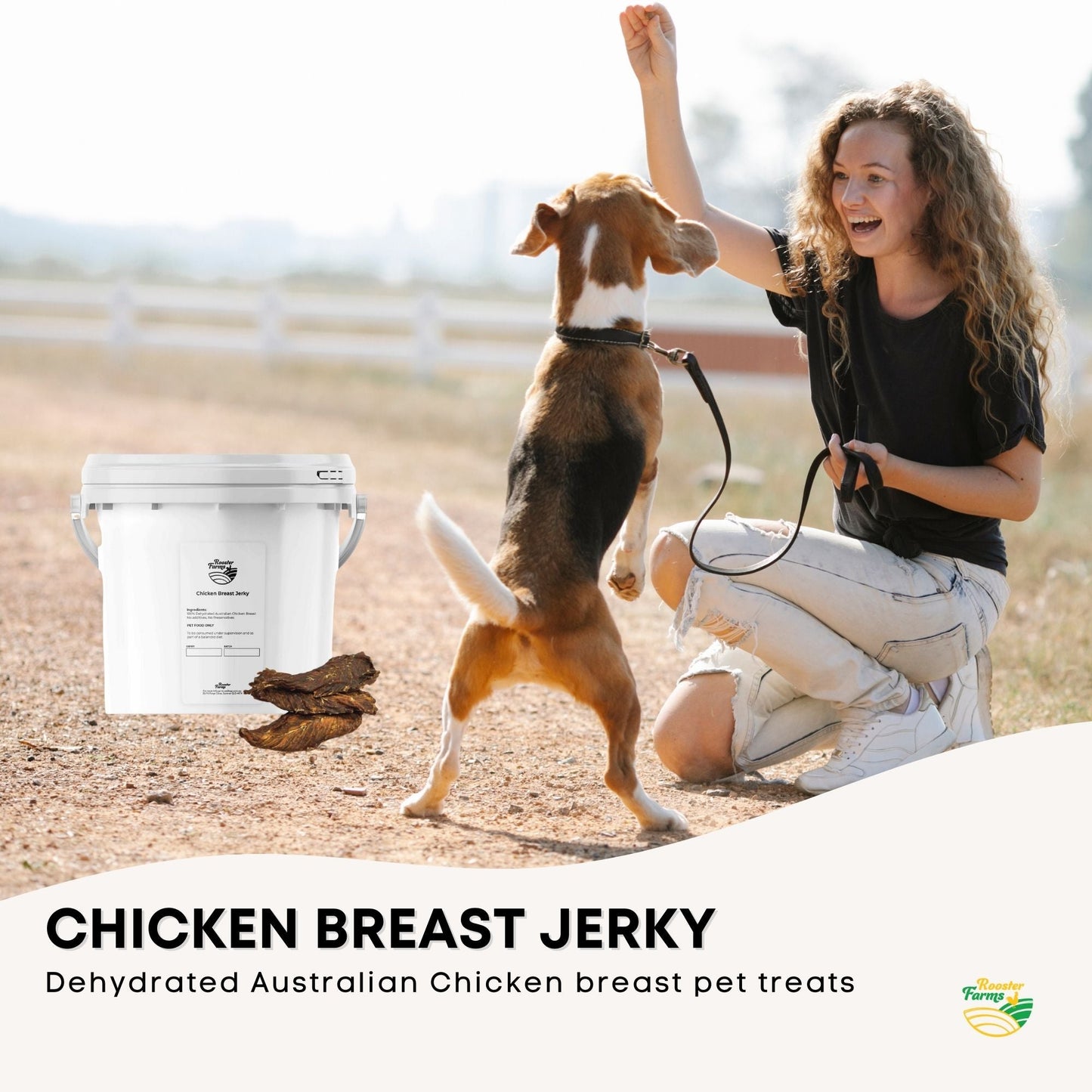 1.5Kg Dog Treat Chicken Breast Jerky Bucket - Dehydrated Australian