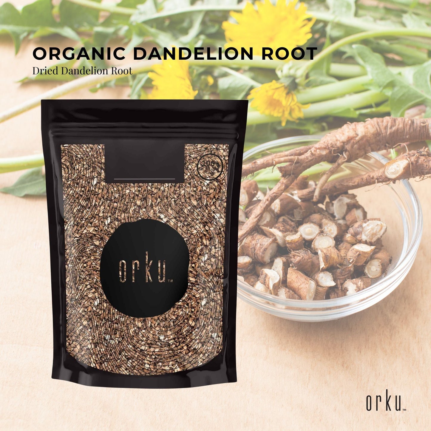 400g Organic Dandelion Root - Dried Raw Herbal Tea