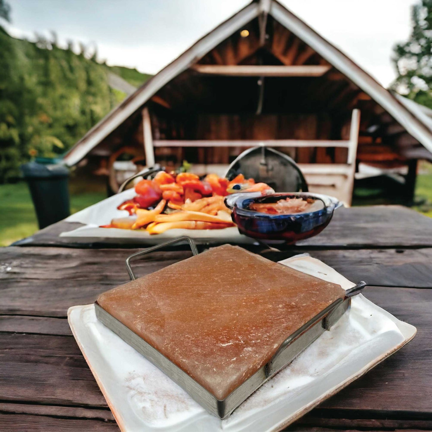 Himalayan Pink Salt Cooking Block 21 x 21 x 3cm - Square Slab