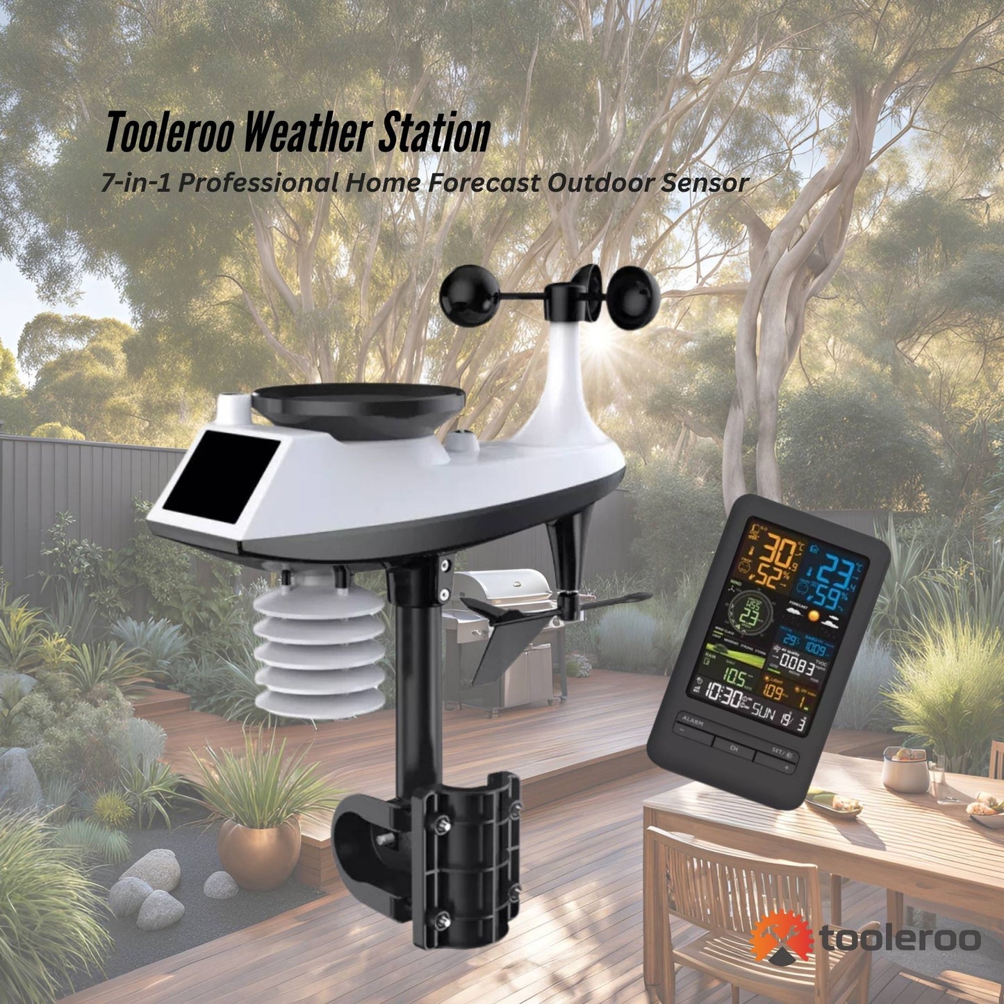 Tooleroo Weather Station Professional Home Forecast Outdoor Sensor