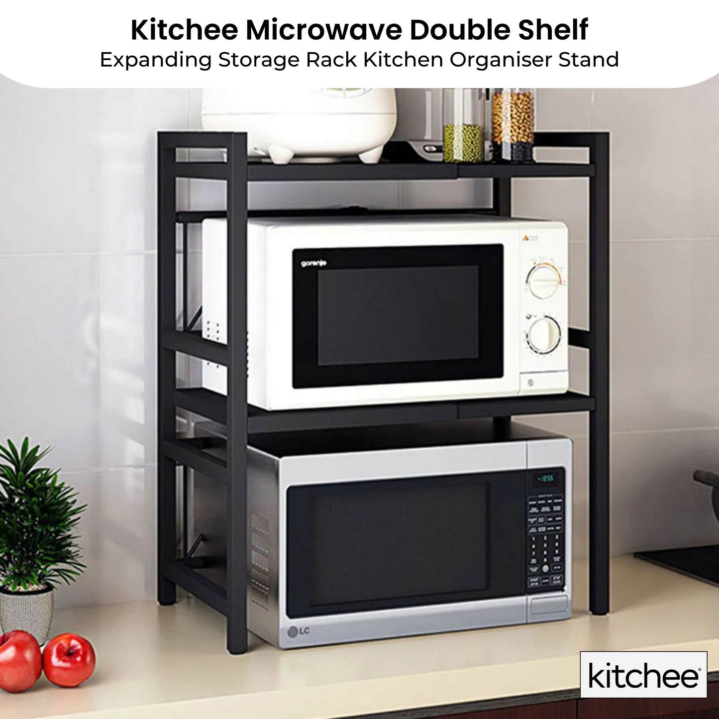 Kitchee Microwave Double Shelf - Expanding Storage Rack