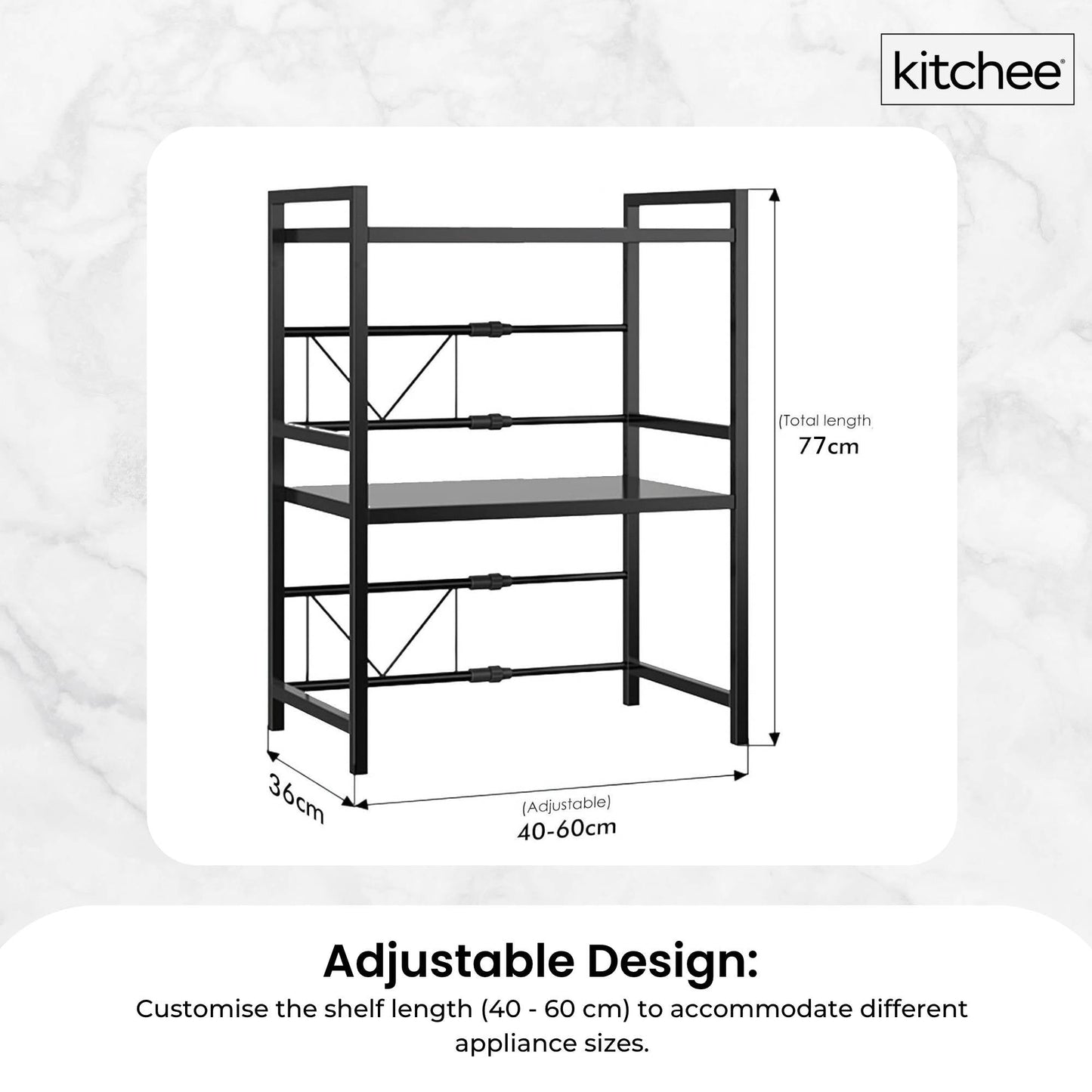 Kitchee Microwave Double Shelf - Expanding Storage Rack