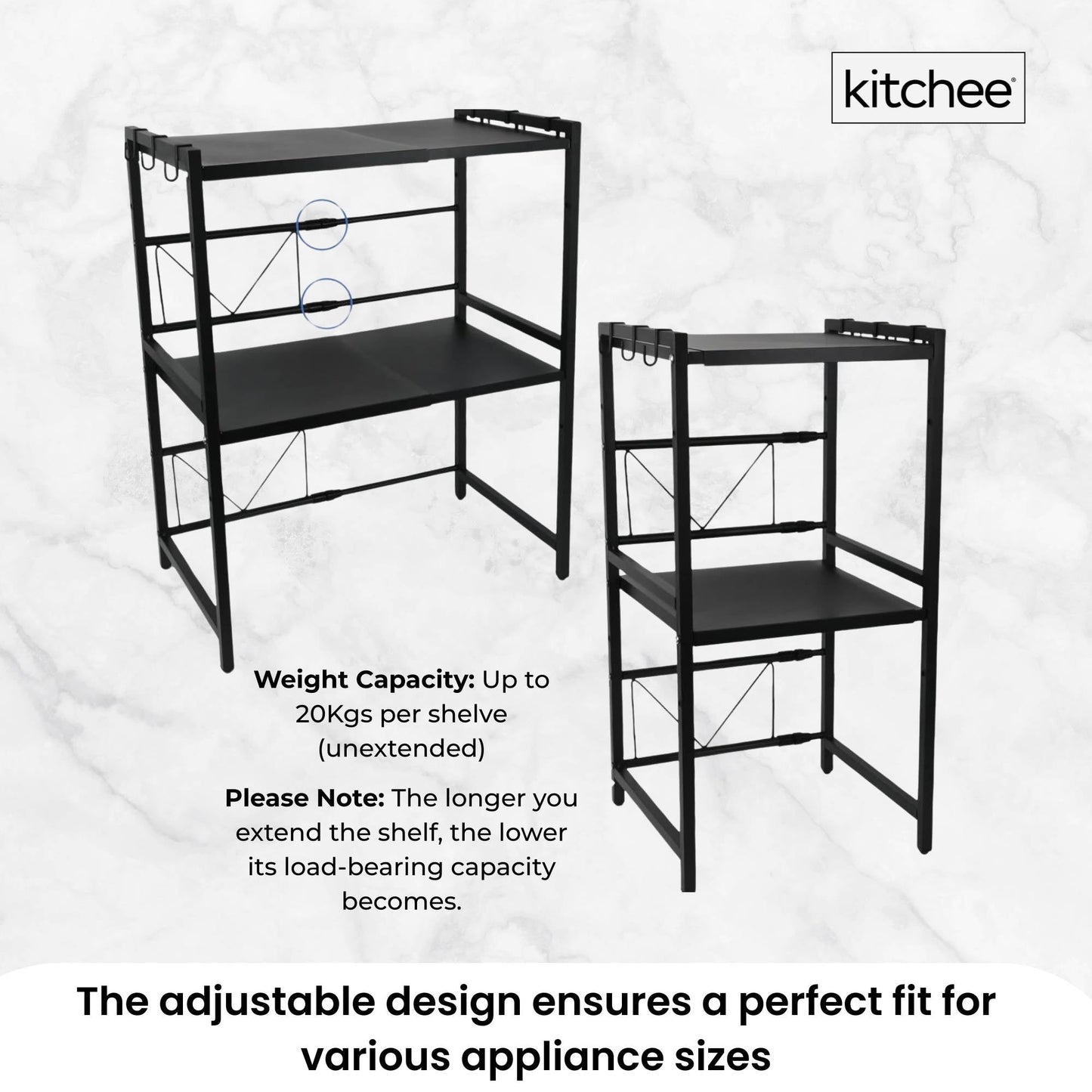 Kitchee Microwave Double Shelf - Expanding Storage Rack
