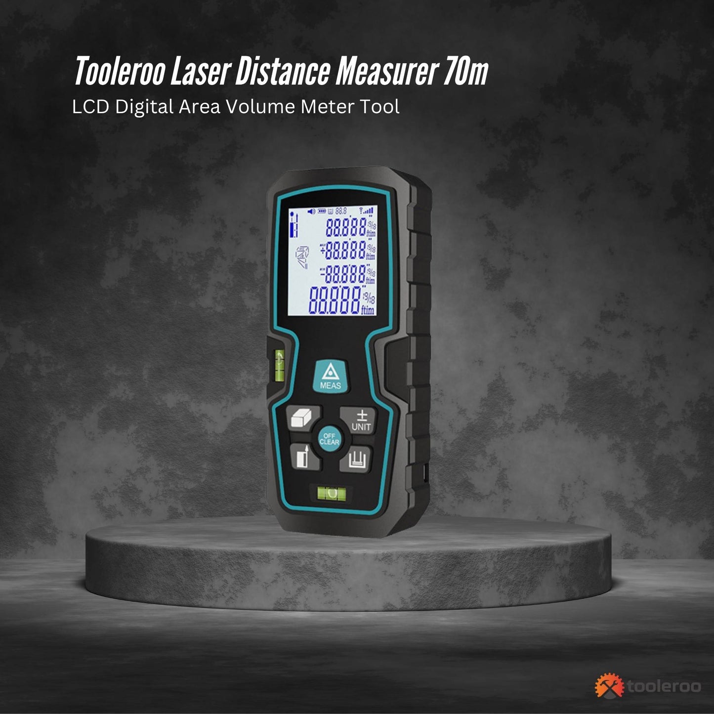 Tooleroo Digital Laser Distance Measurer - LCD Area Volume Meter