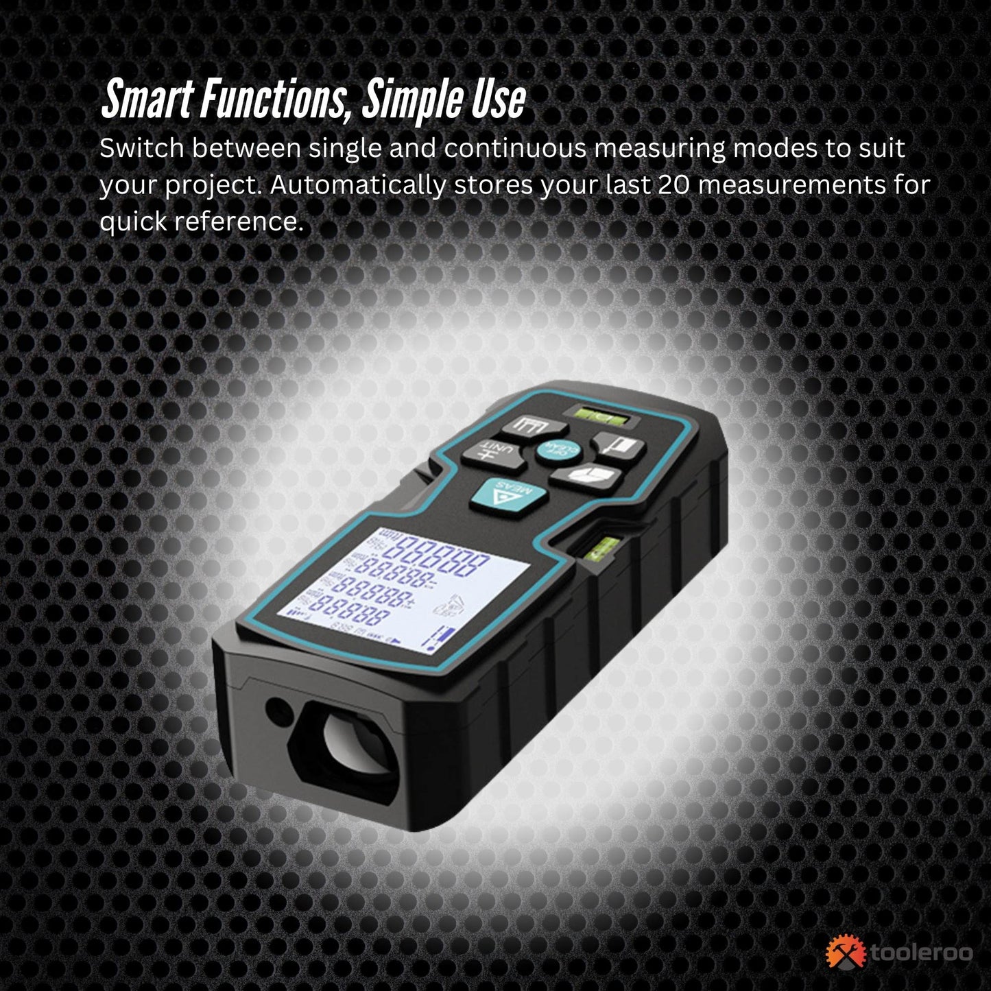 Tooleroo Digital Laser Distance Measurer - LCD Area Volume Meter