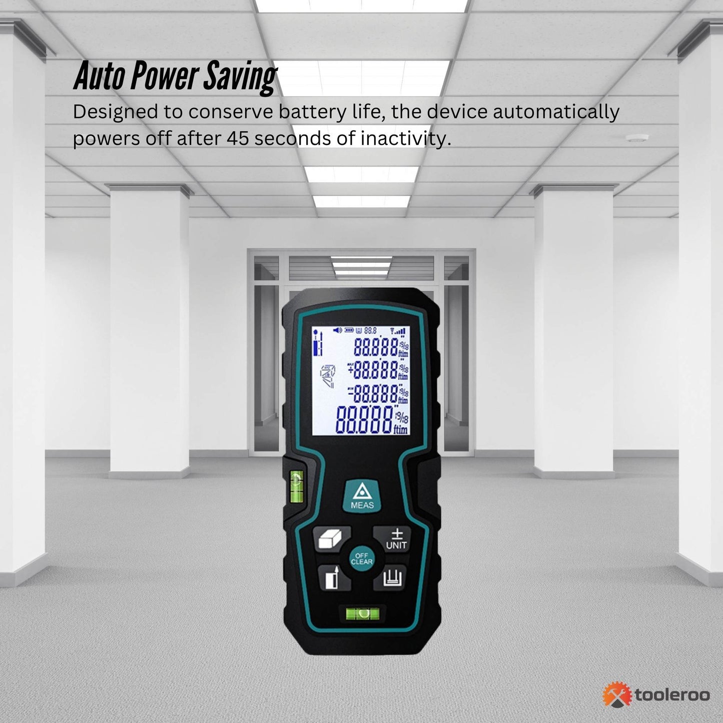 Tooleroo Digital Laser Distance Measurer - LCD Area Volume Meter