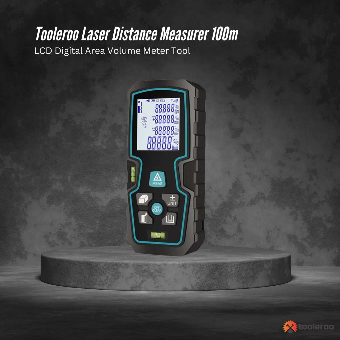 Tooleroo 100m Digital Laser Distance Measurer - LCD Area Volume Meter