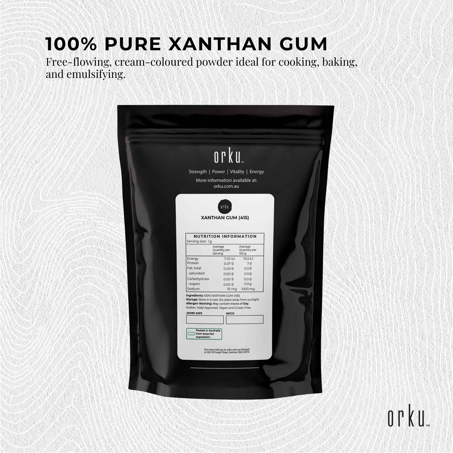 Orku 100g Xanthan Gum Thickener Pure Fine Powder