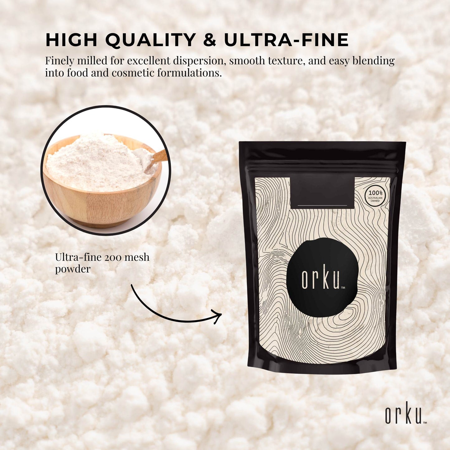 Orku 1Kg Xanthan Gum Thickener Pure Fine Powder