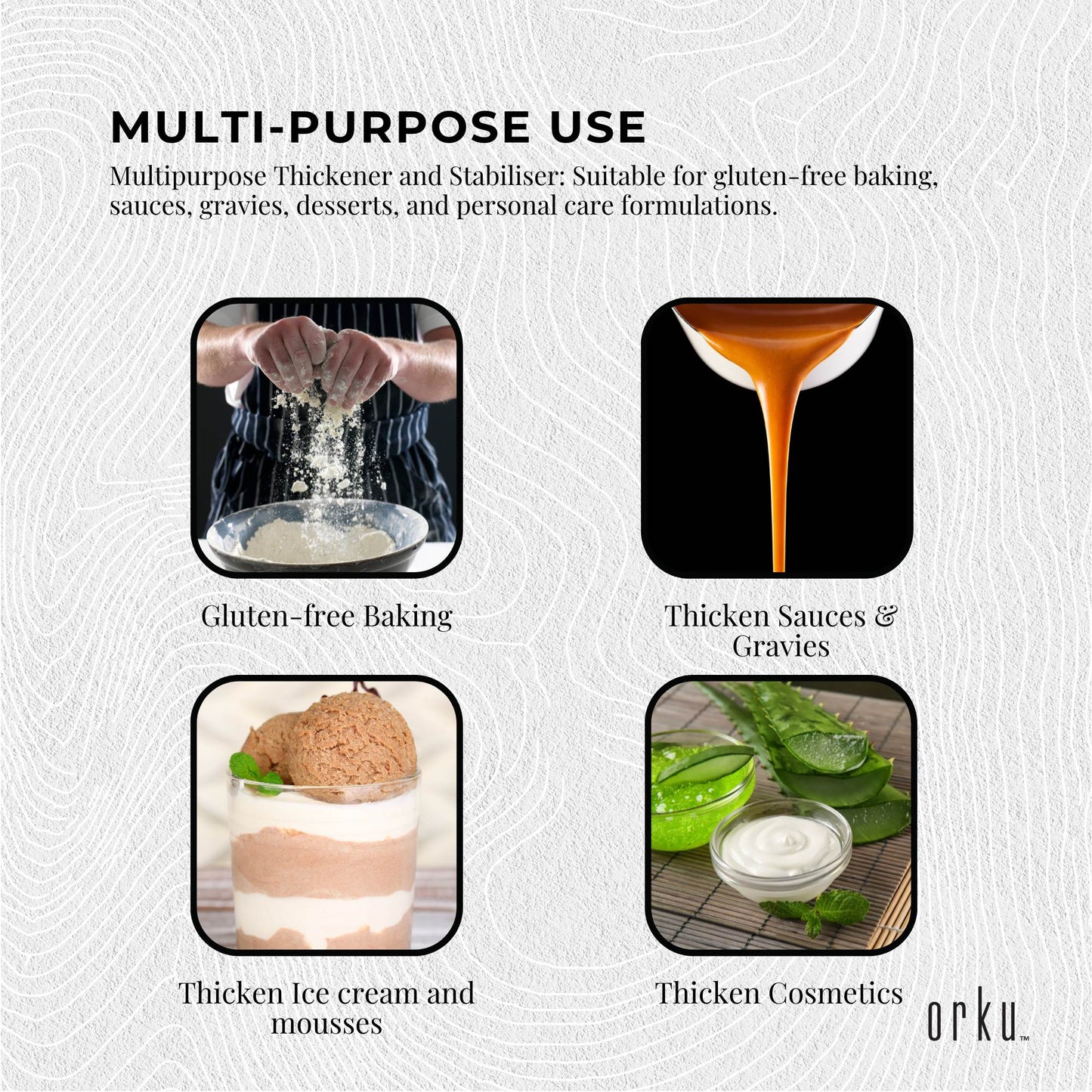 Orku 2Kg Xanthan Gum Thickener Pure Fine Powder