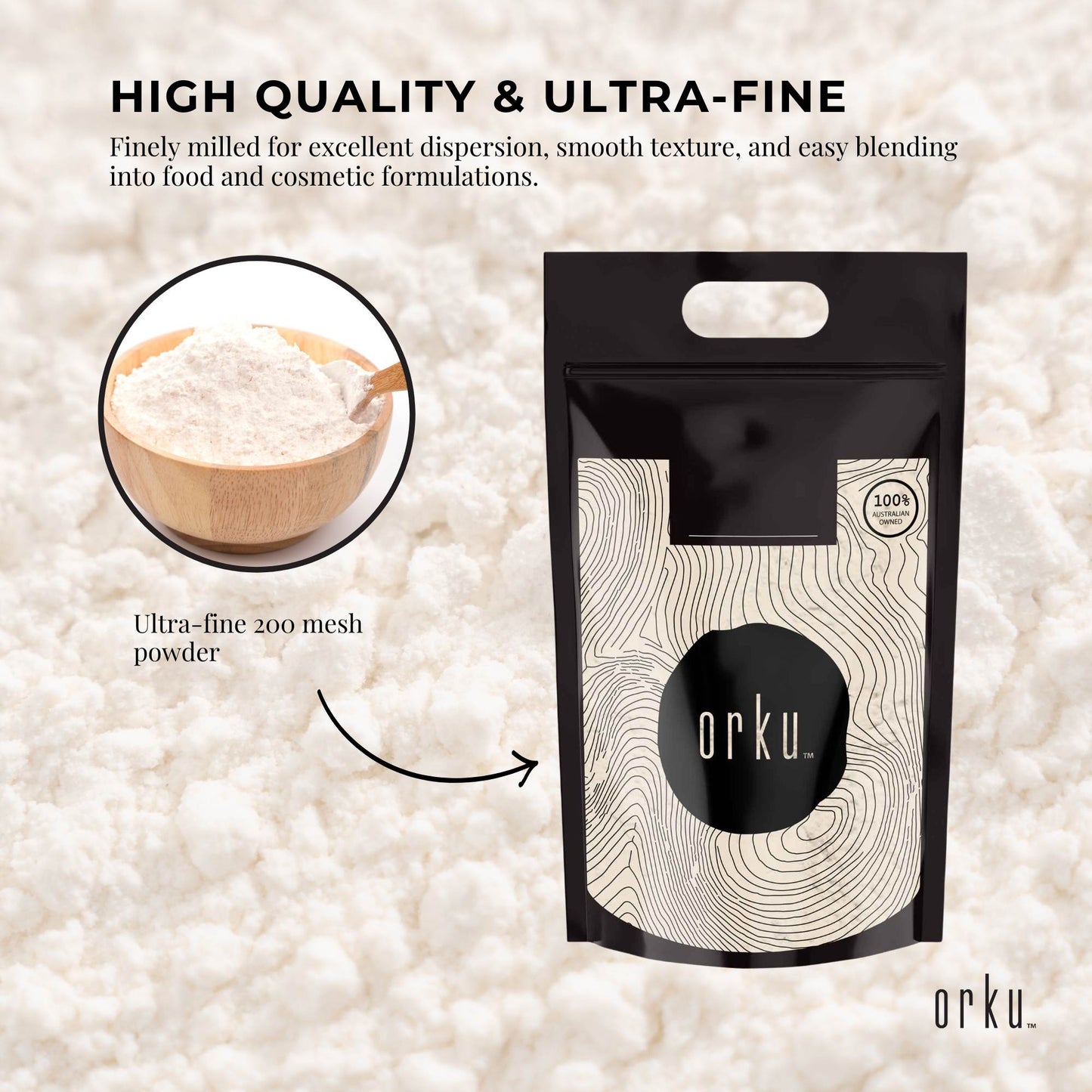 Orku 5Kg Xanthan Gum Thickener Pure Fine Powder