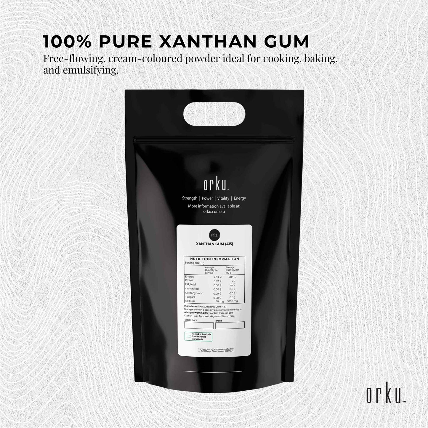 Orku 20kg Xanthan Gum Thickener Pure Fine Powder