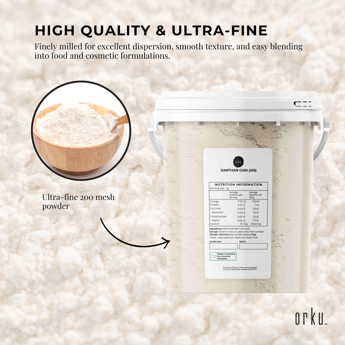 Orku 600g Xanthan Gum Thickener Pure Powder