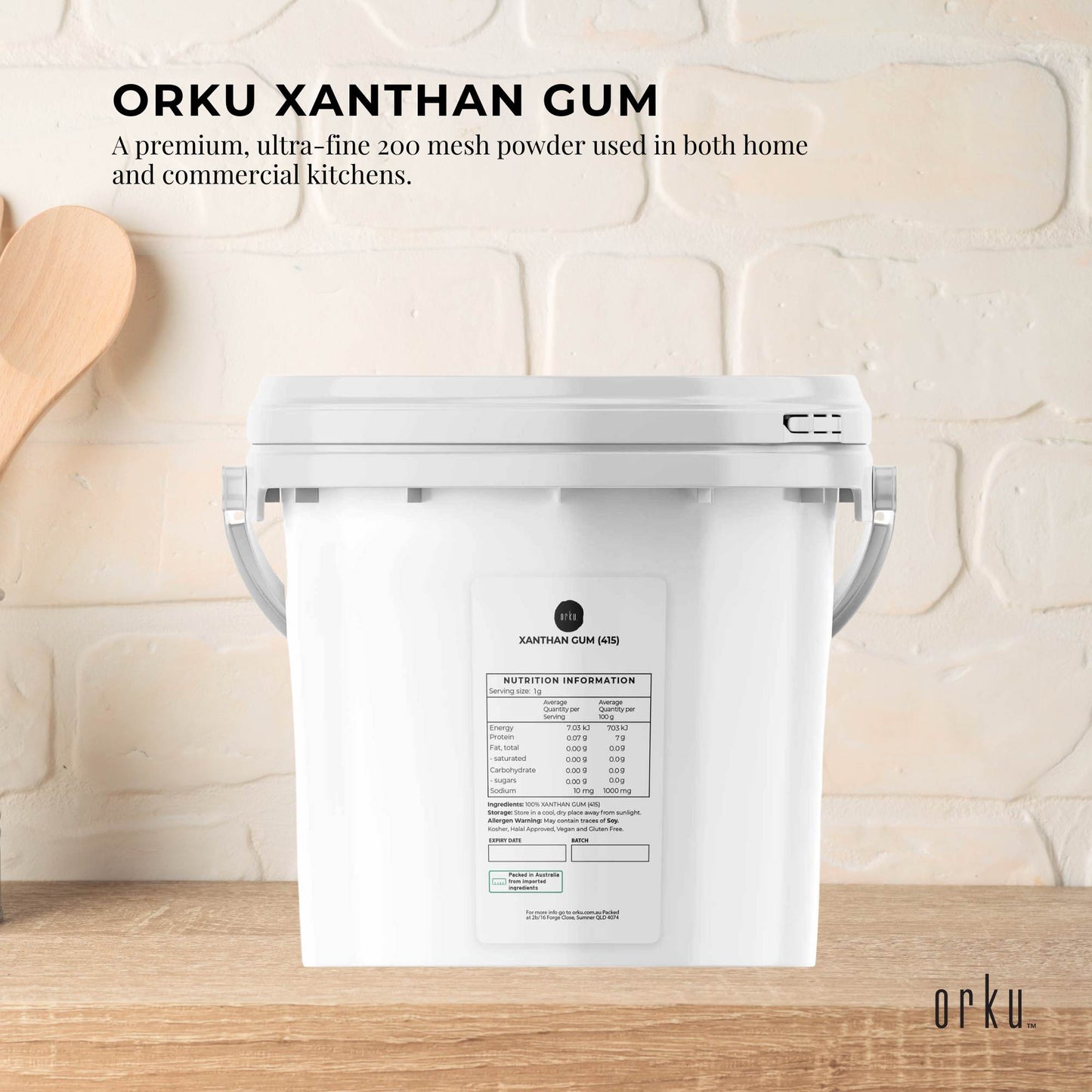 Orku 3Kg Xanthan Gum Thickener Pure Powder