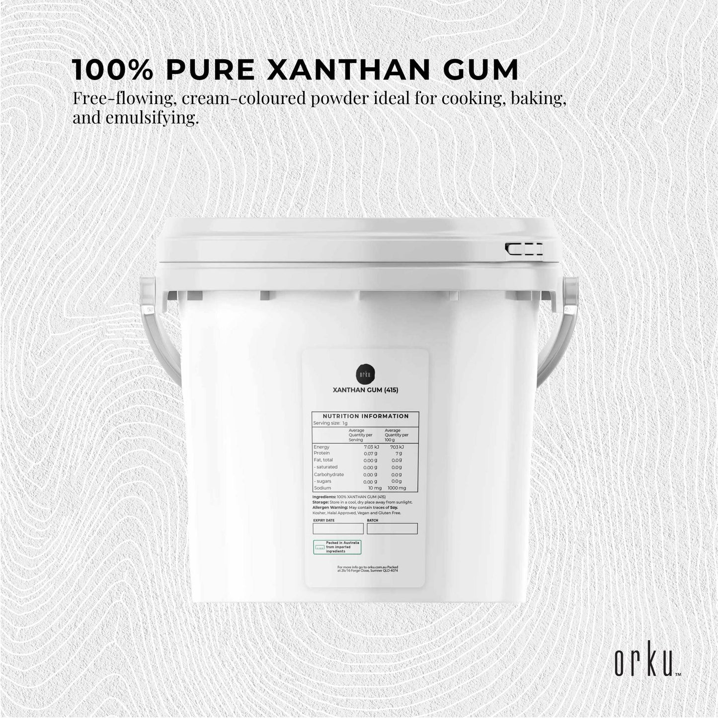 Orku 3Kg Xanthan Gum Thickener Pure Powder