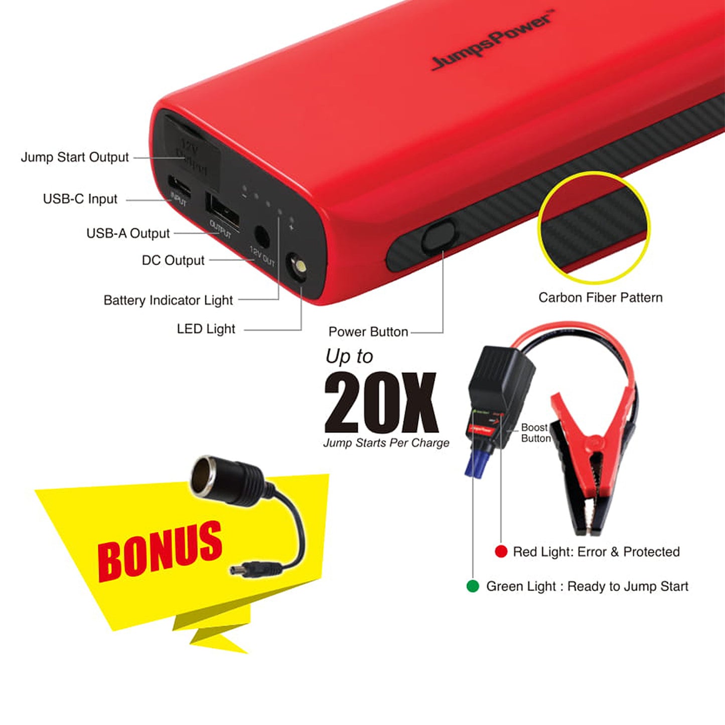 1500A Jumps Power GT Jump Starter Power bank