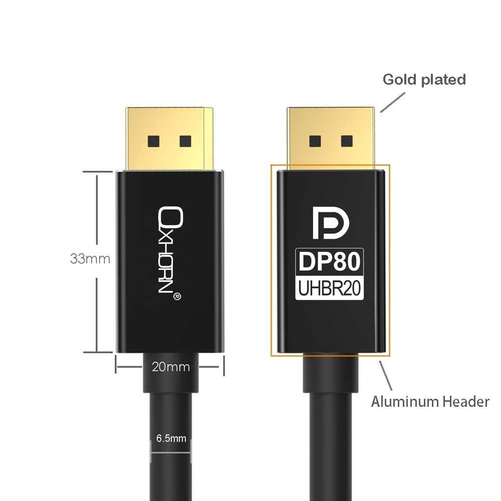 OXHORN CB-DP-16K-03 DisplayPort 2.1 Cable DP80 3m