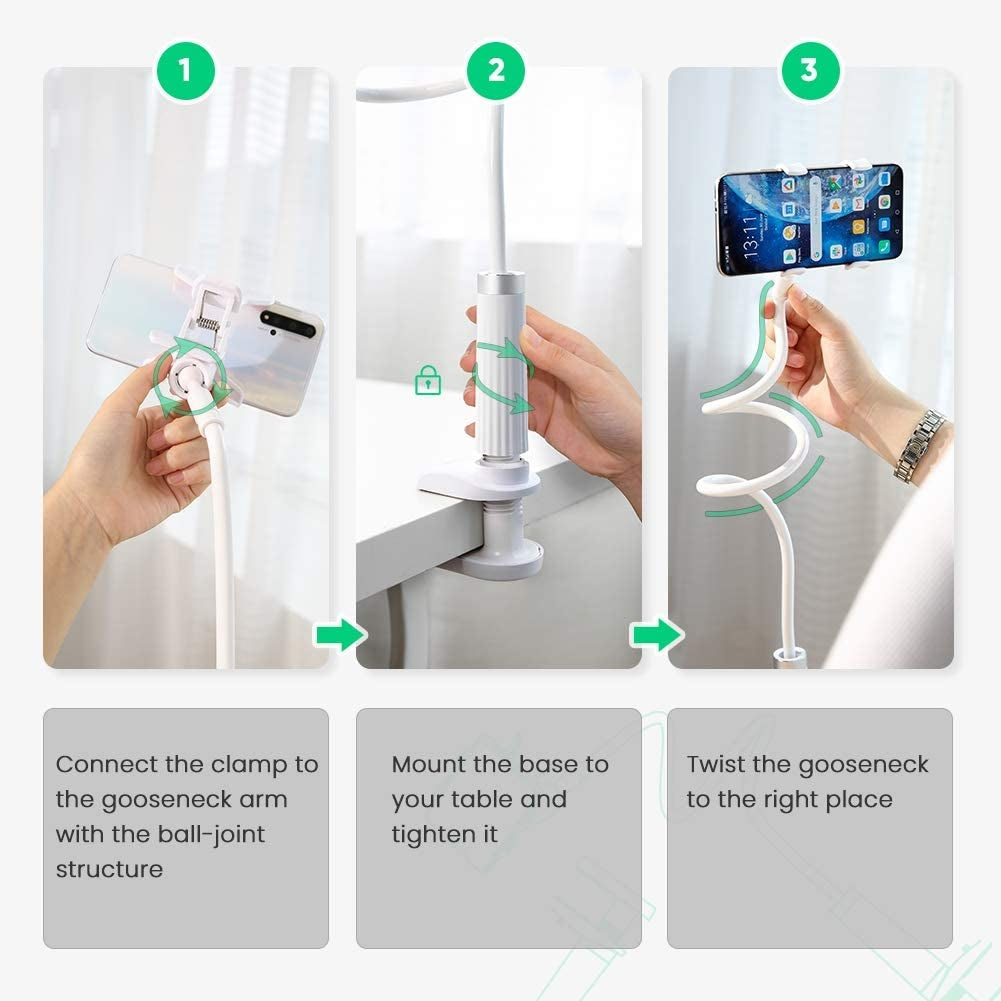 UGREEN 80515 Universal Phone Holder With Long Arm Silver