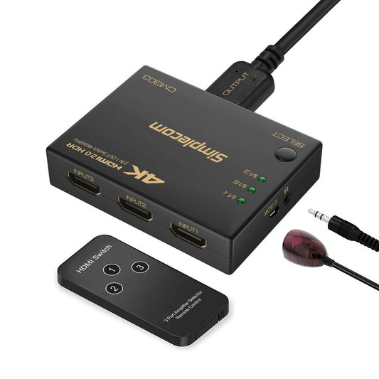 Simplecom CM303 3 Way HDMI Switch 3 IN 1 OUT Splitter