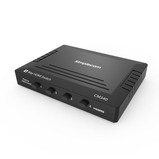 Simplecom CM340 Mechanical 4 Way Manual Push Button HDMI Switch Box