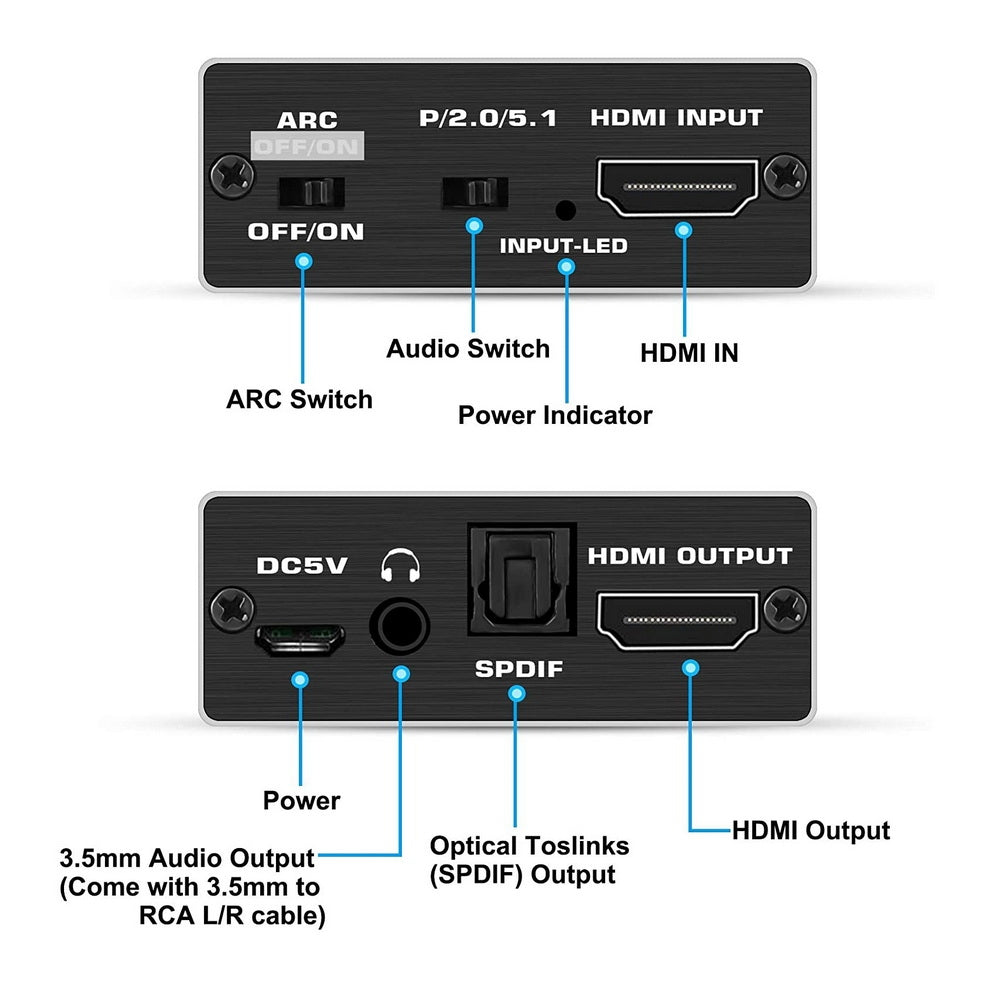 Simplecom CM425 HDMI 2.0 Audio Extractor Optical SPDIF