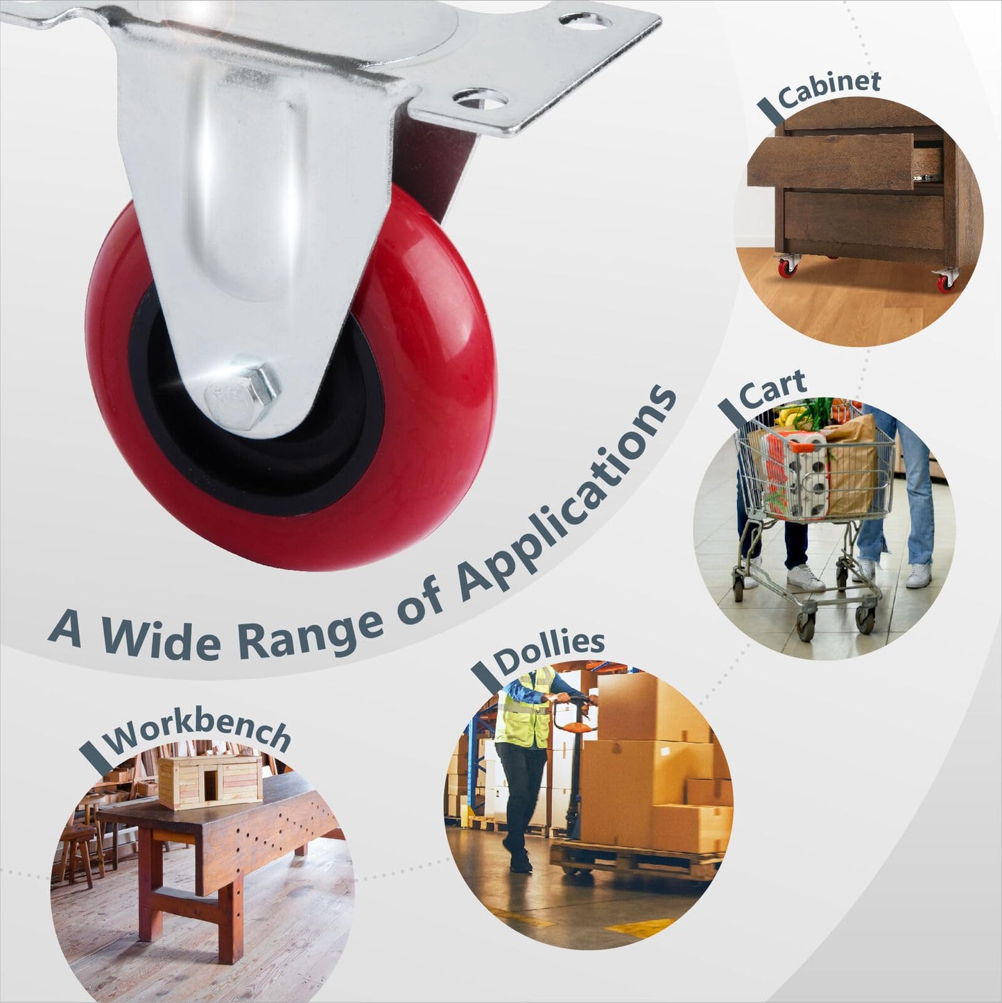 4 inch Heavy Duty Fixed Caster Casters Wheels Castor for Furniture