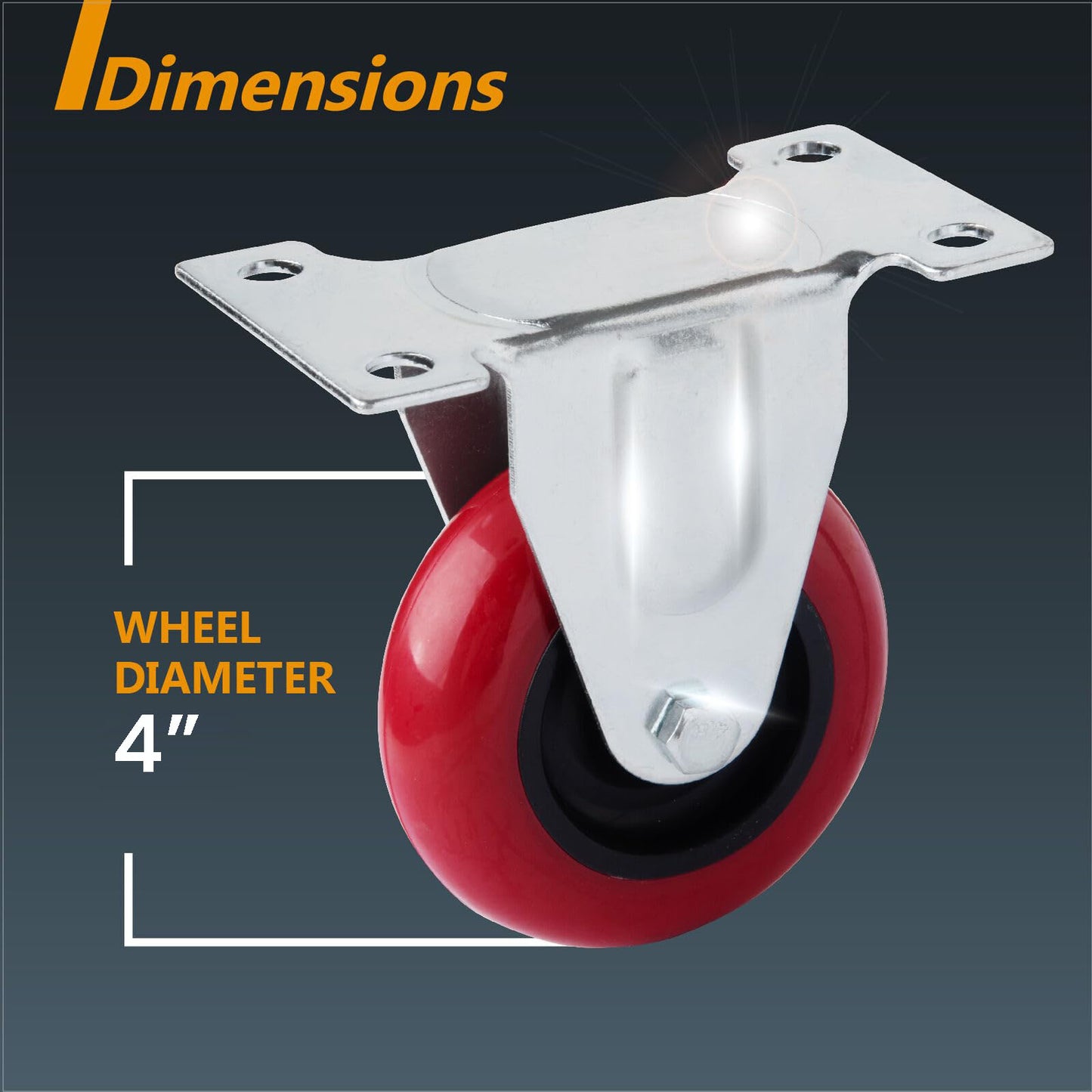 4 inch Heavy Duty Fixed Caster Casters Wheels Castor for Furniture