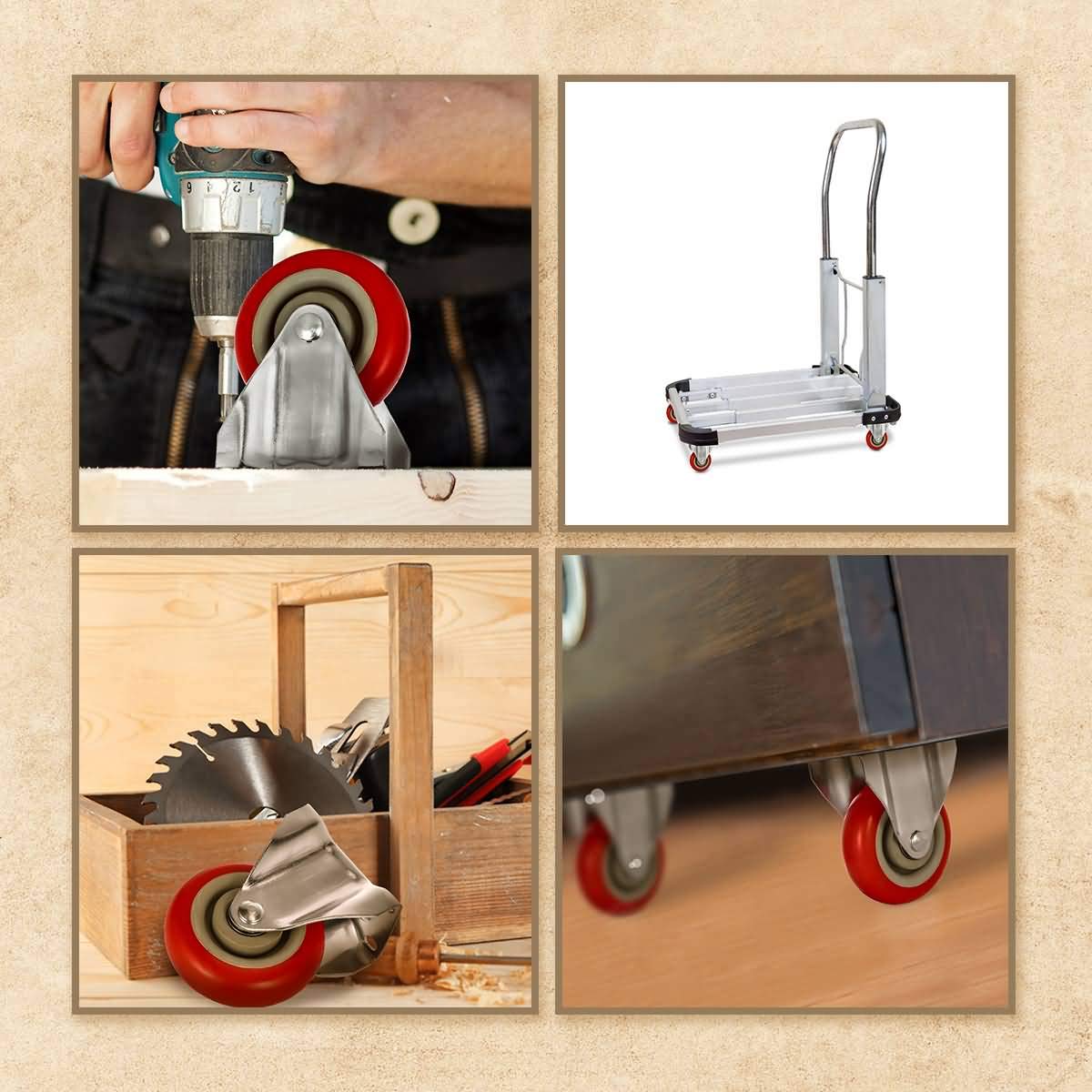 4 inch Heavy Duty Fixed Caster Casters Wheels Castor for Furniture
