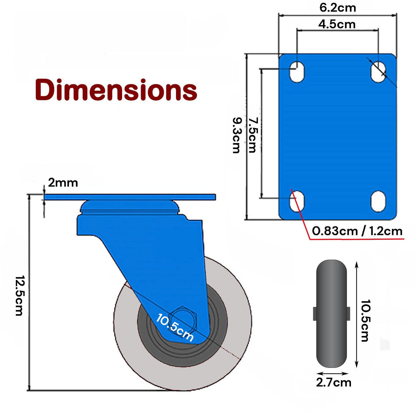 4x 4 inch Heavy Duty Swivel Brake Locking Caster Castor Wheels