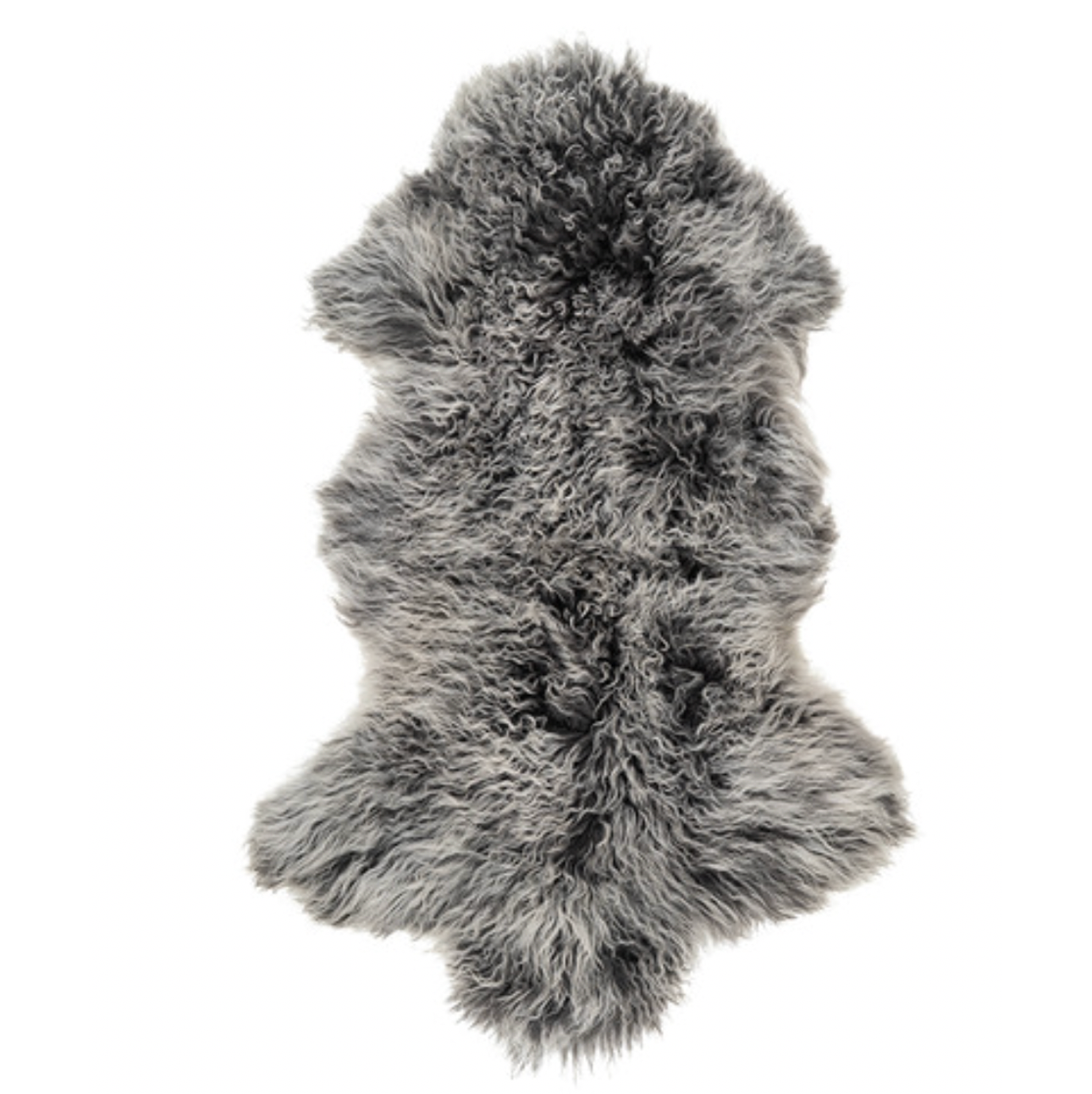 Interior Ave - Mongolian Fur Throw - Charcoal Snow