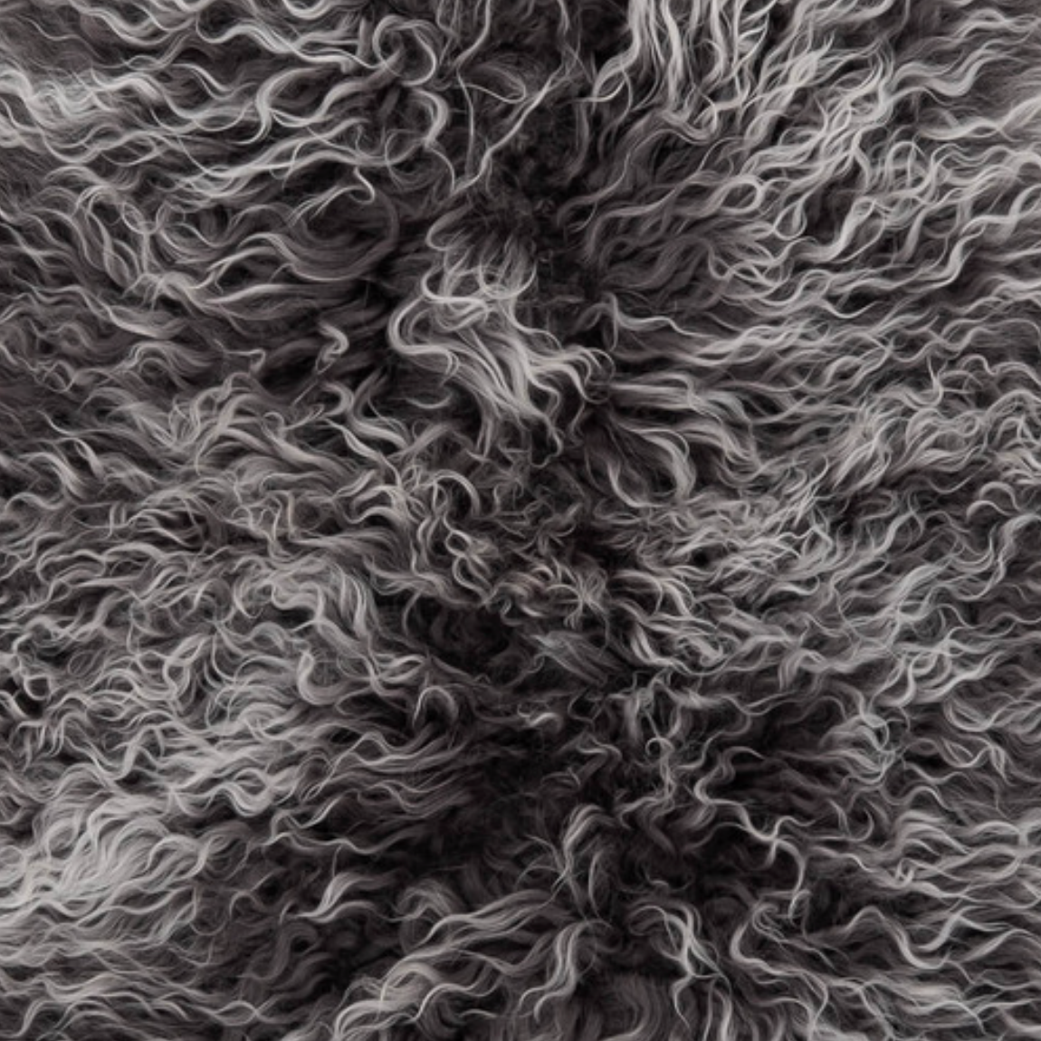 Interior Ave - Mongolian Fur Throw - Charcoal Snow